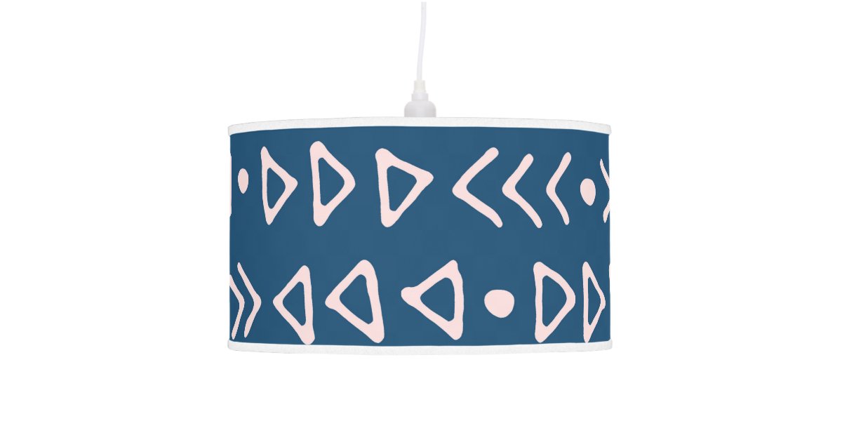 Navy Blue Blush Pink Triangle Arrow Pattern Ceiling Lamp Zazzle Com