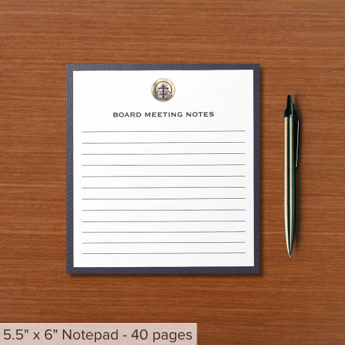 Navy Blue Board Meeting Notes Notepad