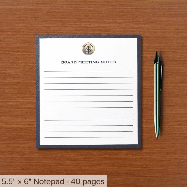 Navy Blue Board Meeting Notes Notepad (Creator Uploaded)