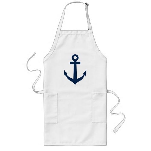 Navy blue boat anchor large apron for men  women