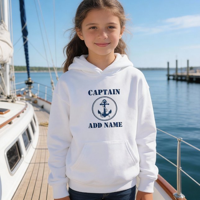 Navy Blue Boat Anchor with Rope & Name/Rank Hoodie (Creator Uploaded)