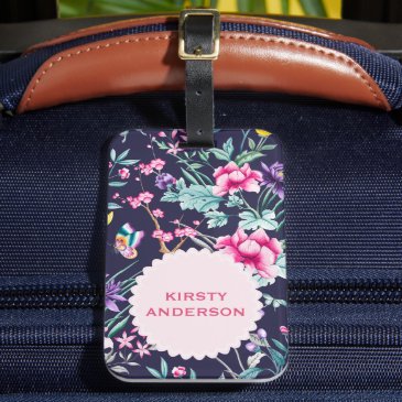 Navy Blue Boho Chic Floral Pattern