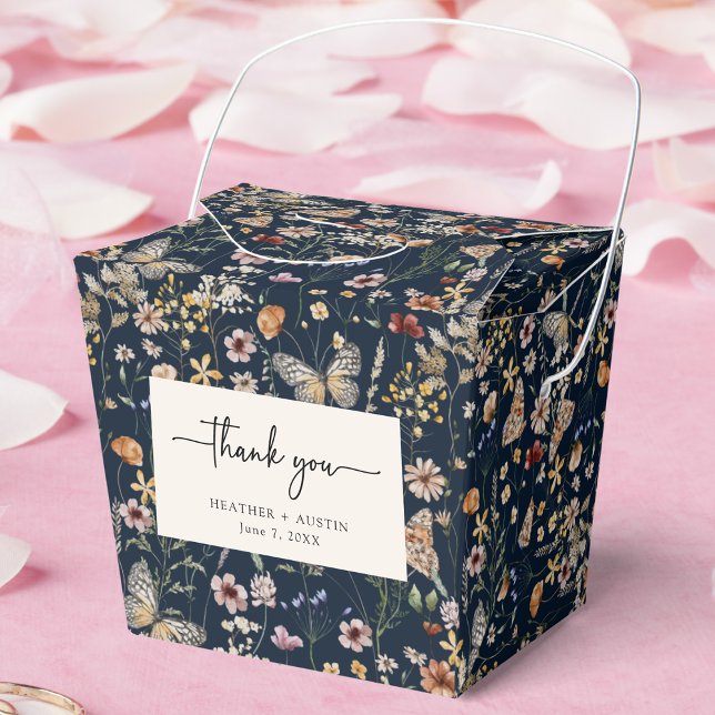 Navy Blue Boho Wedding Favor Box (Navy Blue Boho Wedding Thank You Favor Box by Painted Paperie
)