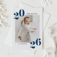 Navy Blue Bold Typography 2026 New Year Photo