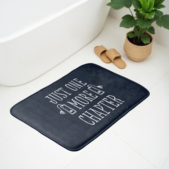 Navy Blue Book Lover Funny Saying Bath Mat (Creator Uploaded)