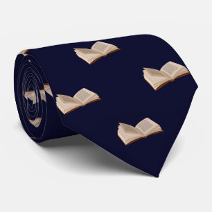 Navy Blue Book Lovers' Work, Graduation Mens' Neck Tie