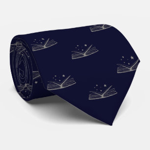 Navy Blue Book Lover's Work, Graduation Neck Tie