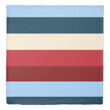 Navy Blue Bordeaux Red Palette Stripe Bedding