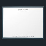 Navy blue border Business Formal  Notepad<br><div class="desc">Personalized , Classic and elegant Notepad with Navy blue border. You can easily change the font to any style or color of your choice by clicking on "Edit this design template" boxes on the right hand side of the item, or click the blue "Customize it" button to arrange the text,...</div>
