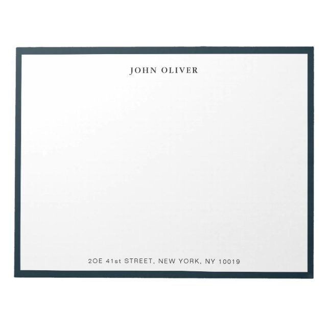 Navy blue border Business Formal  Notepad (Front)