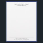 Navy Blue Border Business Professional Office Letterhead<br><div class="desc">Navy Blue Border Business Professional Office Letterhead</div>