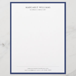 Navy Blue Border Business Professional Office Letterhead