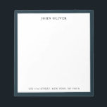 Navy blue border Formal Note pad<br><div class="desc">Personalized , Classic and elegant notepad with Navy blue border. You can easily change the font to any style or color of your choice by clicking on "Edit this design template" boxes on the right hand side of the item, or click the blue "Customize it" button to arrange the text,...</div>