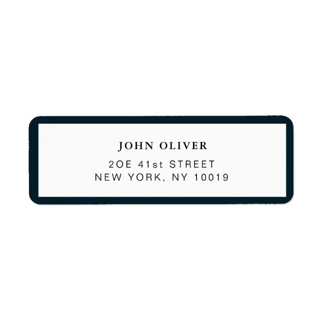 Navy blue border Formal return address Label (Front)