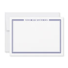 Navy Blue Border Minimalist Name Monogram