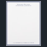 Navy Blue Border Office Professional Letterhead<br><div class="desc">Create a strong first impression with this navy blue border professional letterhead. Its clean, modern design and elegant layout make it ideal for business stationery, corporate branding, or personalized office templates. The classic navy border adds a refined touch, giving your documents a polished and trustworthy look. Perfect for business letters,...</div>