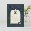 Navy Blue Bow Polo Teddy Bear Boy Baby Shower Invitation | Zazzle