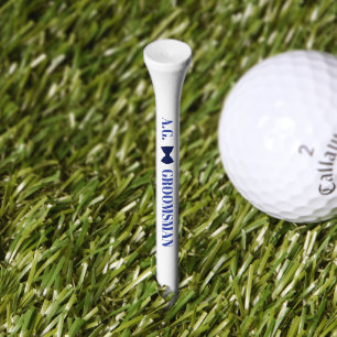 Navy Blue Bow Tie Monogram Groomsman Golf Tees