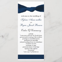 navy blue bow Wedding program