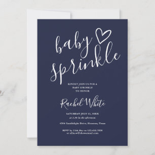 Navy Blue Boy All In One Baby Sprinkle Shower Invitation