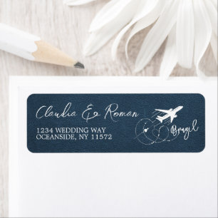 Navy Blue Brazil Passport Label