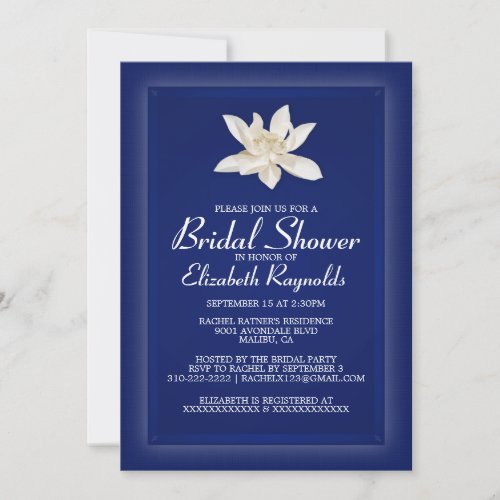 Navy Blue Bridal Shower Invitations