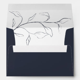 Navy Blue Bridal Shower or Wedding Invitation Enve Envelope