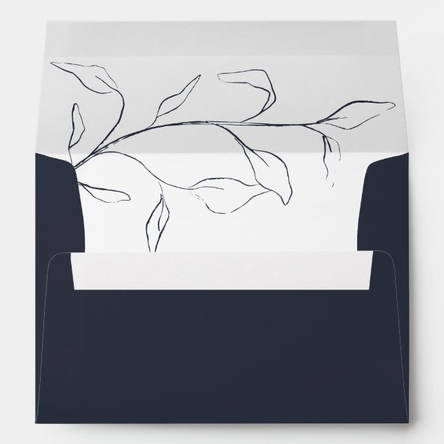 Navy Blue Bridal Shower or Wedding Invitation Enve Envelope (Back (Bottom))