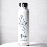 Navy Blue Bride Hand Floral Bachelorette Water Bottle<br><div class="desc">Celebrate in style with our Name Hand Scripted Bachelorette Bridal Party Thermal Wine Tumbler. Featuring an elegant, personalized script design, this tumbler is perfect for keeping beverages at the ideal temperature during your bridal festivities. Crafted from high-quality, insulated materials, it’s as practical as it is chic. Ideal for bachelorette parties,...</div>