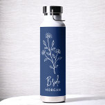Navy Blue Bride Hand Floral Bachelorette Water Bottle<br><div class="desc">Celebrate in style with our Name Hand Scripted Bachelorette Bridal Party Thermal Wine Tumbler. Featuring an elegant, personalized script design, this tumbler is perfect for keeping beverages at the ideal temperature during your bridal festivities. Crafted from high-quality, insulated materials, it’s as practical as it is chic. Ideal for bachelorette parties,...</div>