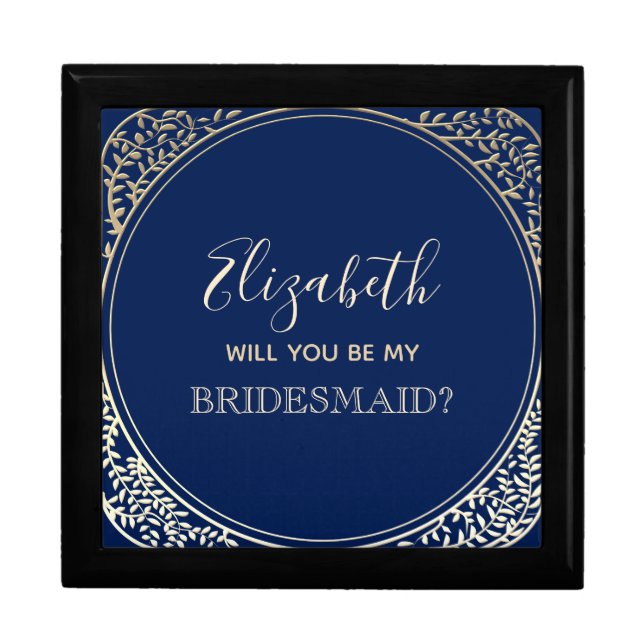 Navy Blue Bridesmaid Proposal Box (Front)