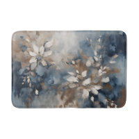 Navy Blue Brown Light Blue Modern Floral