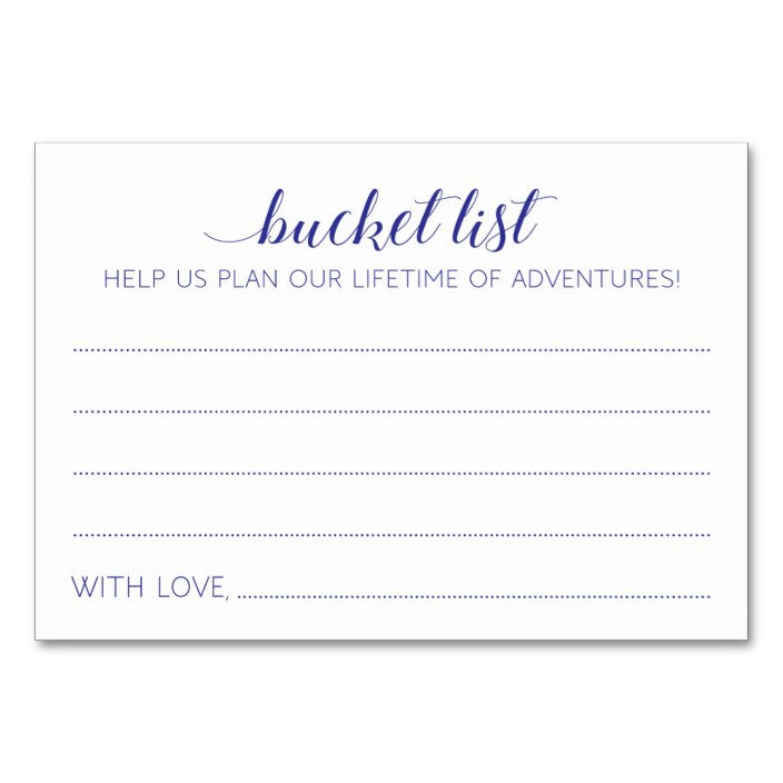 Navy Blue Bucket List Ideas Wedding Advice Cards Zazzle Com