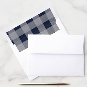 Navy Blue Buffalo Plaid Envelope Liner