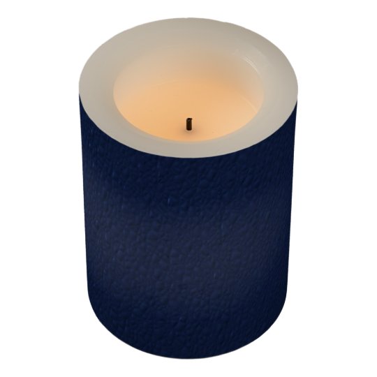 Navy Blue Bumpy Pattern Flameless Candle