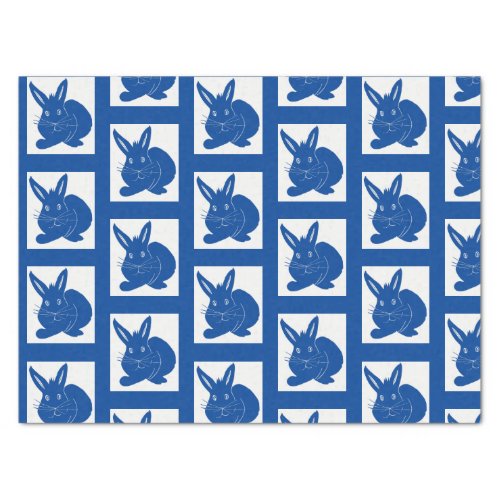 Navy Blue Bunnies Tissue Paper
