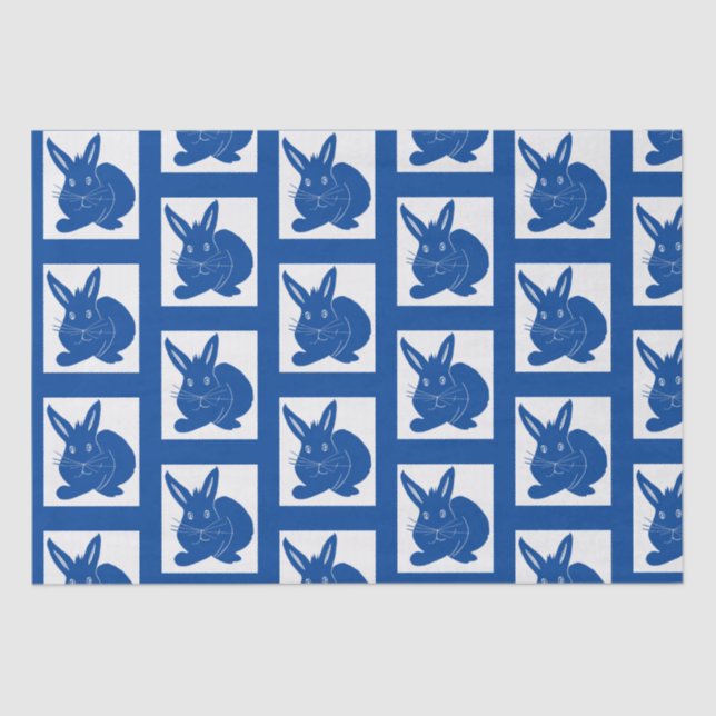 Navy Blue Bunnies Tissue Paper (Front)