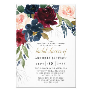 Vineyard Wine Tasting Invites Set of 20 Printed Invites with Envelopes CUSTOMIZE FOR ANY EVENT Navy Burgundy Blush Floral Bridal Shower Invitations Rehearsal Dinner Invites