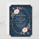 Navy Blue Burgundy Gold Blush Pink Country Wedding