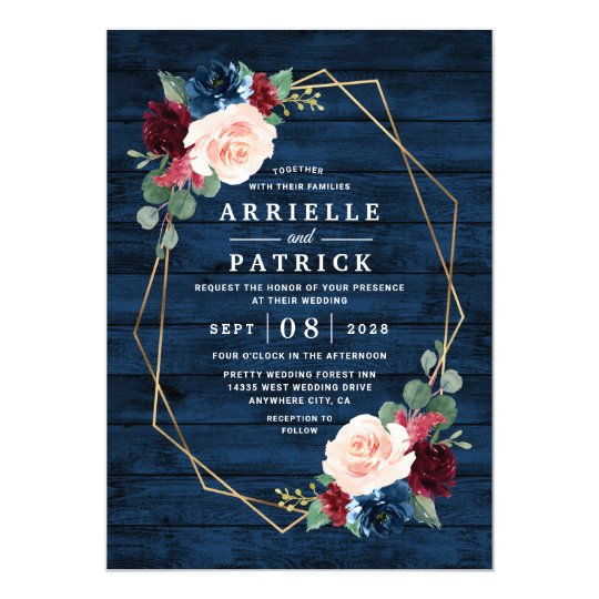 Navy Blue Burgundy Gold Blush Pink Country Wedding ...