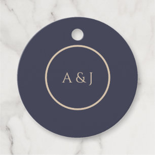 Navy Blue & Burgundy Moody Floral Favor Tags