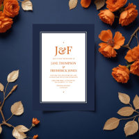 Navy Blue, Burnt Orange and Champagne  Wedding