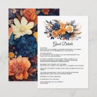 Navy Blue, Burnt Orange & Champagne Guest Details