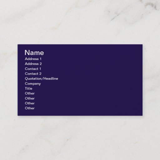 Customizable Navy Blue Business Cards