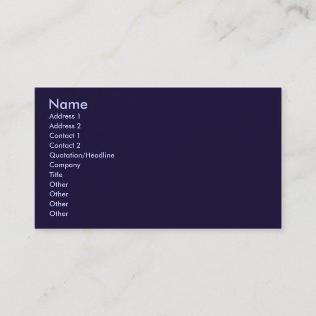 navy blue business card (Front)