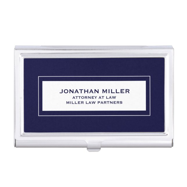 Navy Blue Business Card Case (Front)