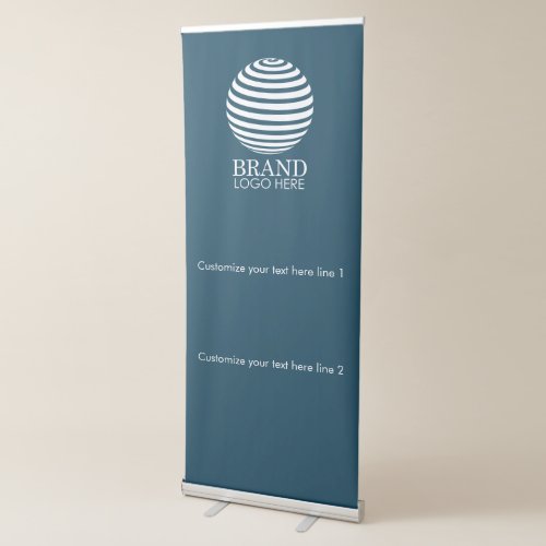 Navy Blue Business Logo Company Promotional  Retractable Banner
