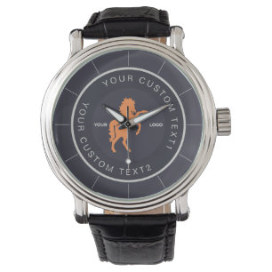 Navy blue Business logo Custom branded Watch
