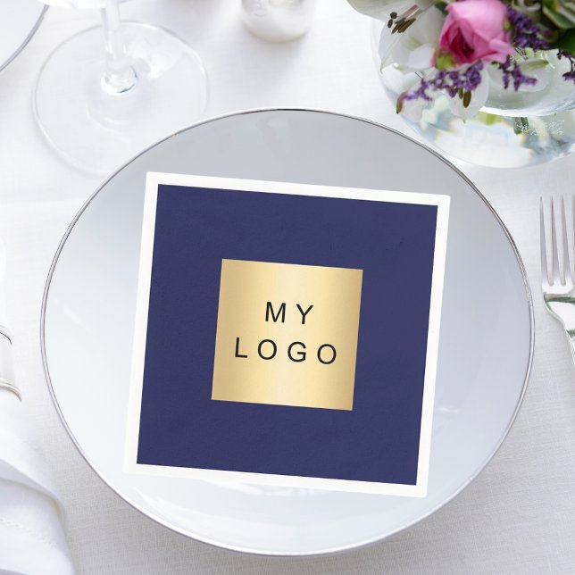 Navy blue business logo napkins (Creator Uploaded)