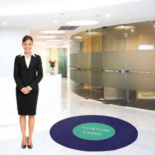Navy Blue Business Logo Rug